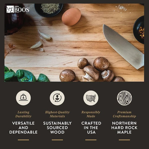 John Boss Wood 16 in. x 10 in. Rectangular Maple Chop N Slice Reversible Cutting Board