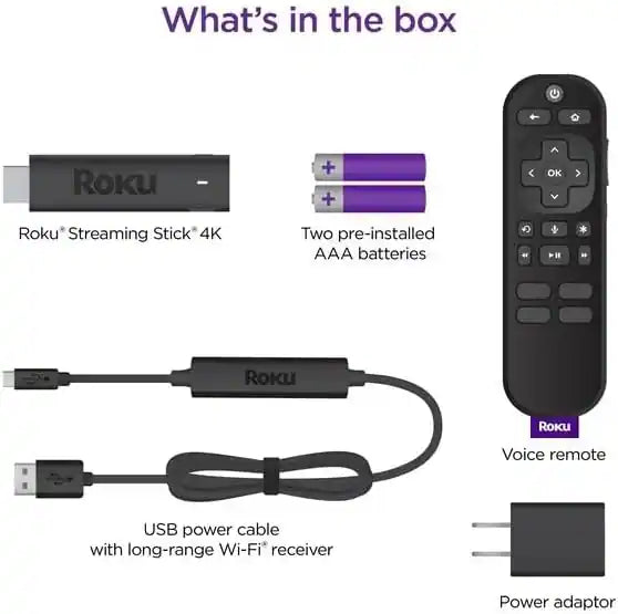 Roku Refurbished 4K Streaming Stick, Black (3820XB)