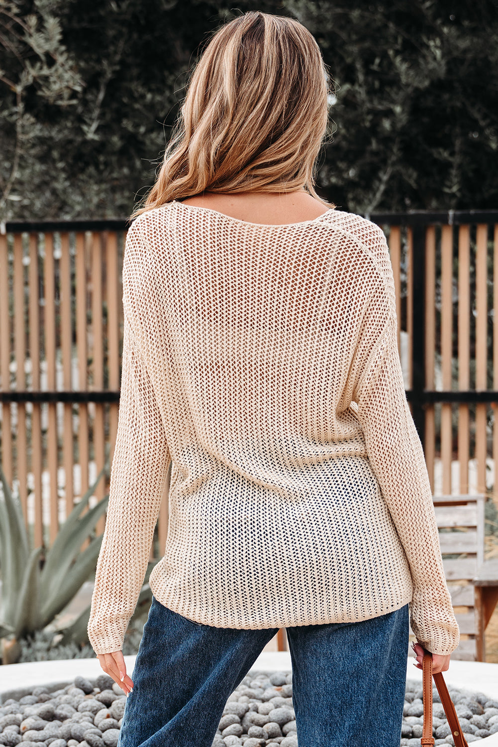 Hadley Crochet Hollow-out Sweater - Threaded Pear