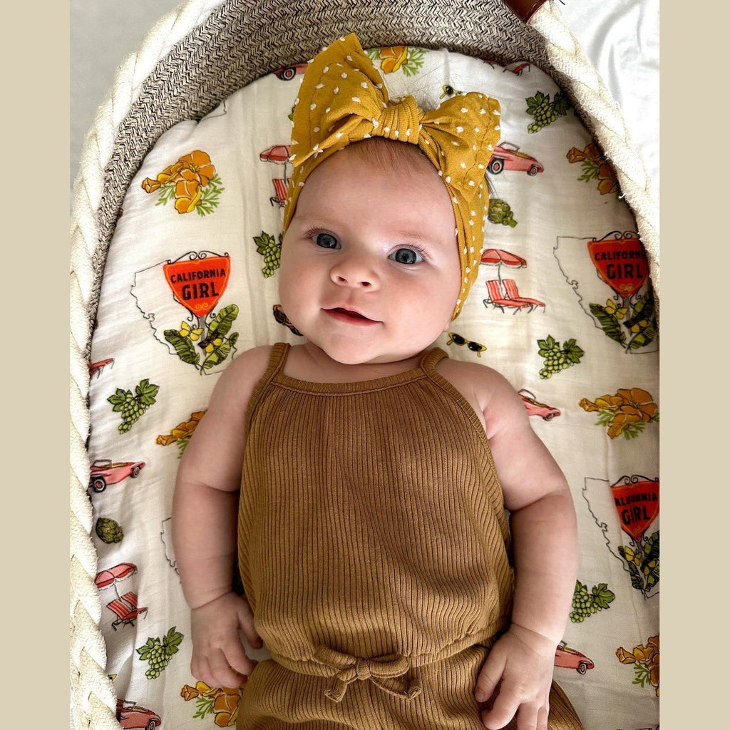 California Baby Girl Muslin Swaddle Blanket