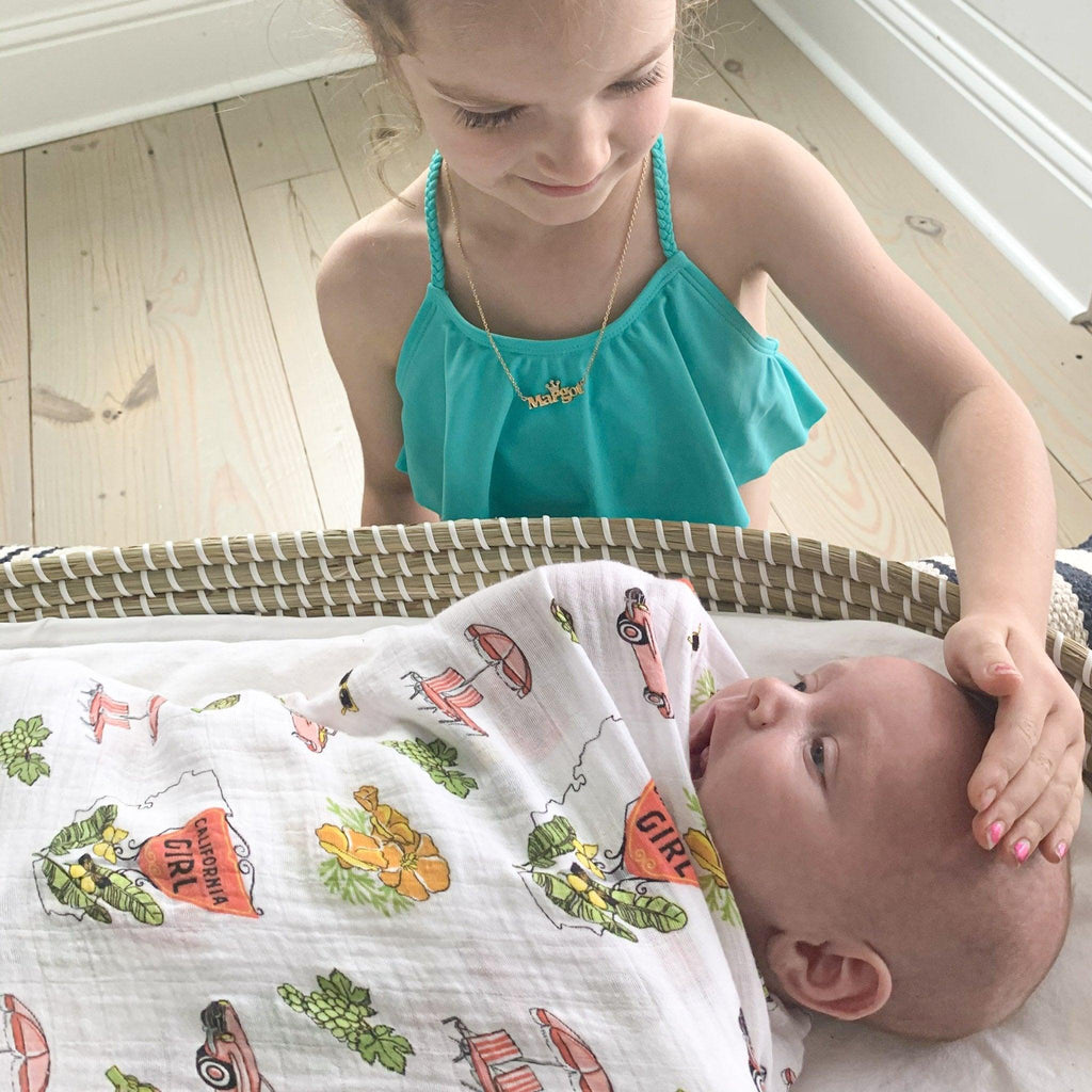 California Baby Girl Muslin Swaddle Blanket