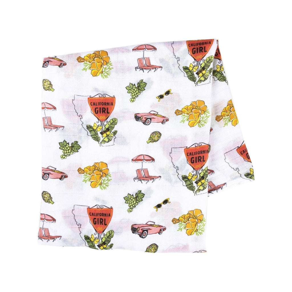 California Baby Girl Muslin Swaddle Blanket