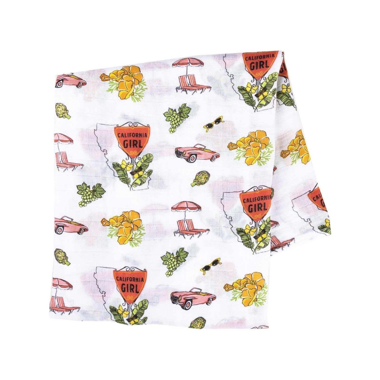 California Baby Girl Muslin Swaddle Blanket