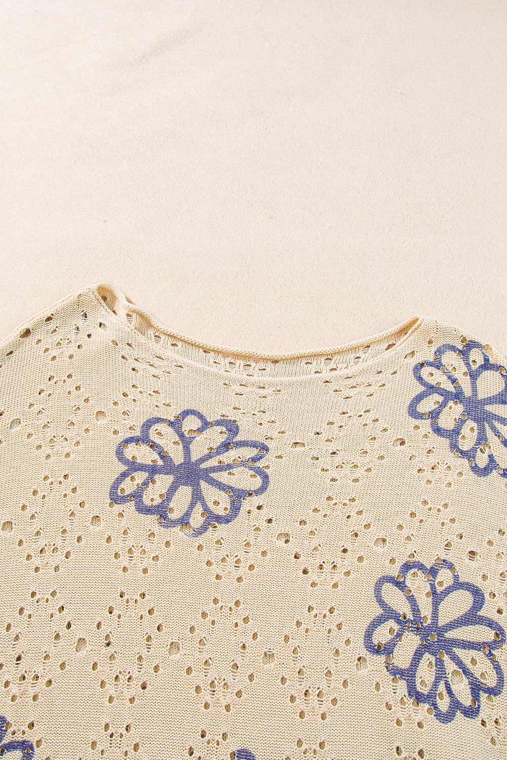Harper Eyelet Drop Shoulder Sweater - Threaded Pear