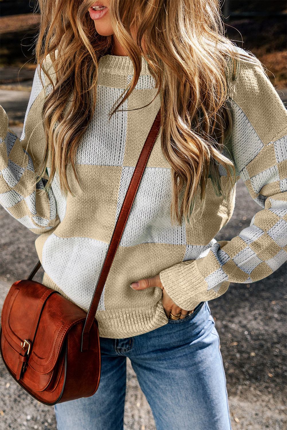 Abigail Print Drop Shoulder Sweater by Threaded Pear