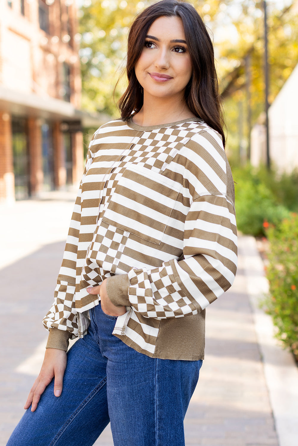 Fatima Patchwork Lantern Sleeve Blouse by Threaded Pear
