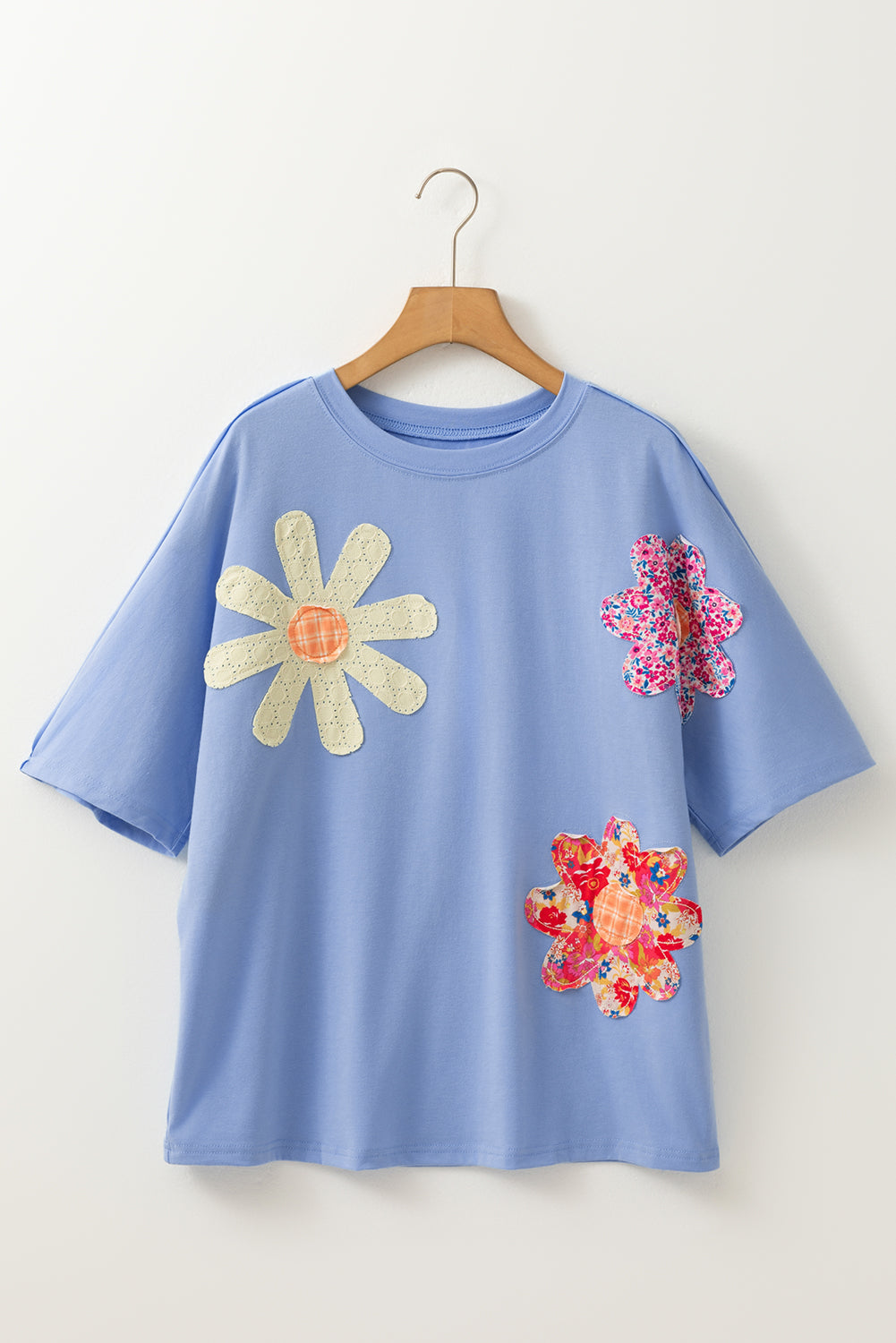 Hannah Flower Patched Loose Top - Threaded Pear