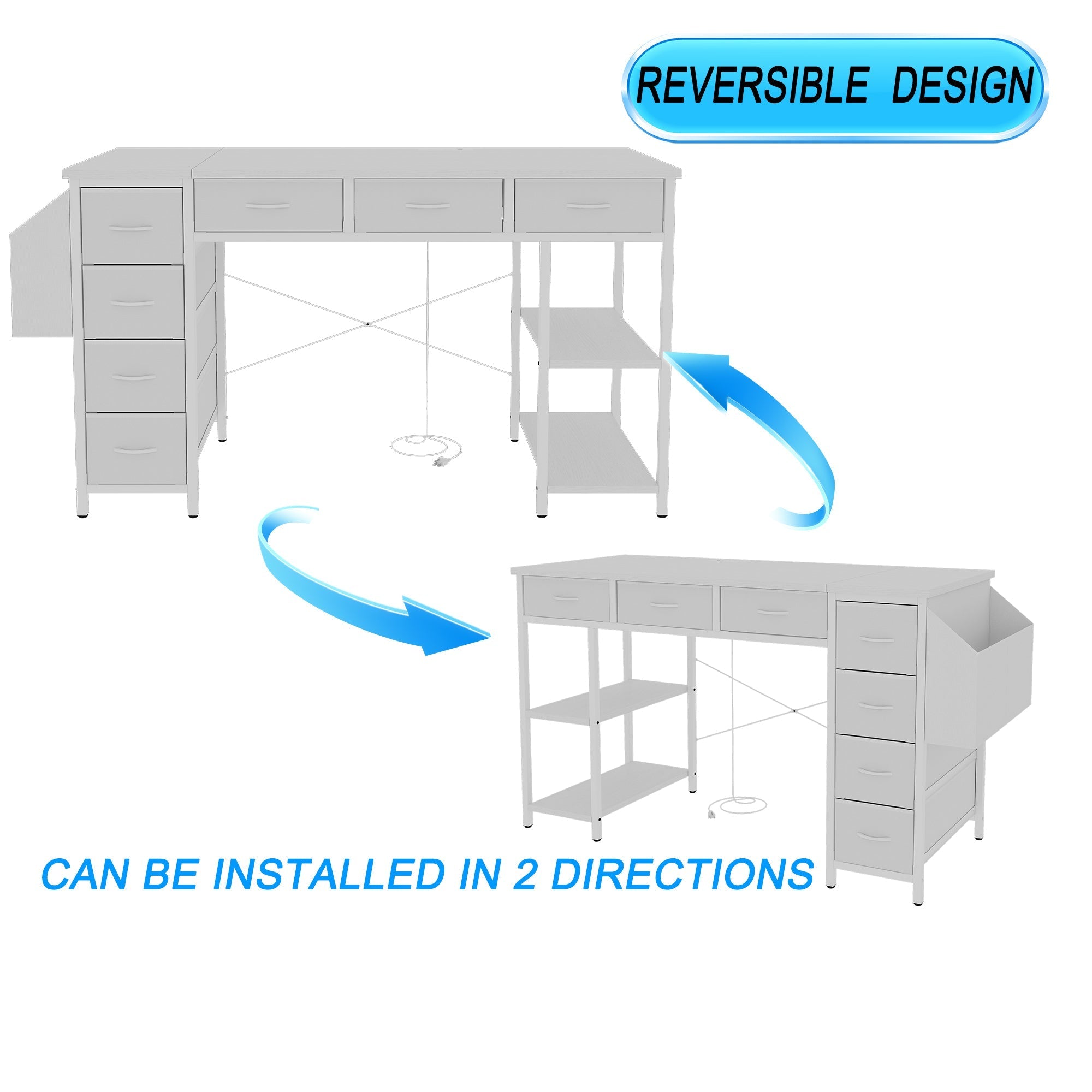 47' Computer Desk With Power Outlet