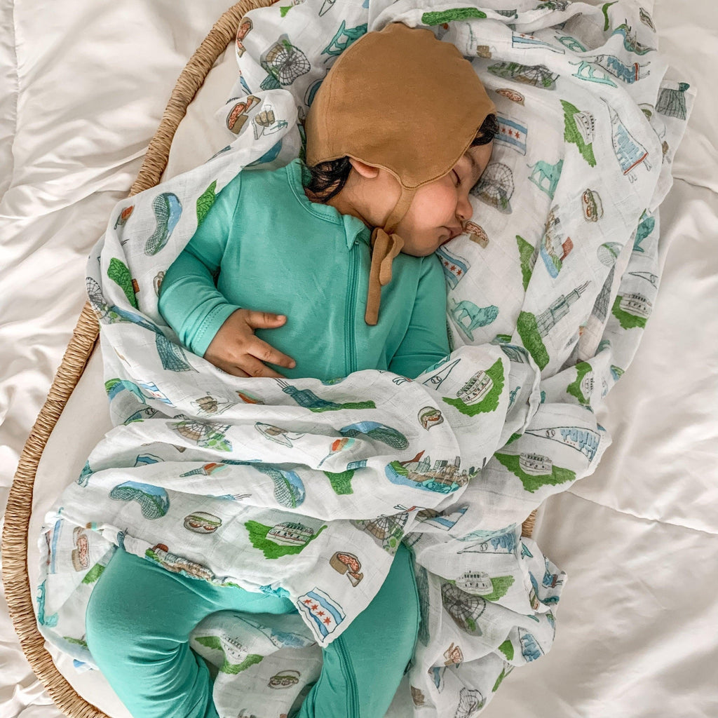 Chicago Baby Muslin Swaddle Blanket