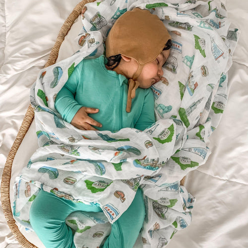 Chicago Baby Muslin Swaddle Blanket