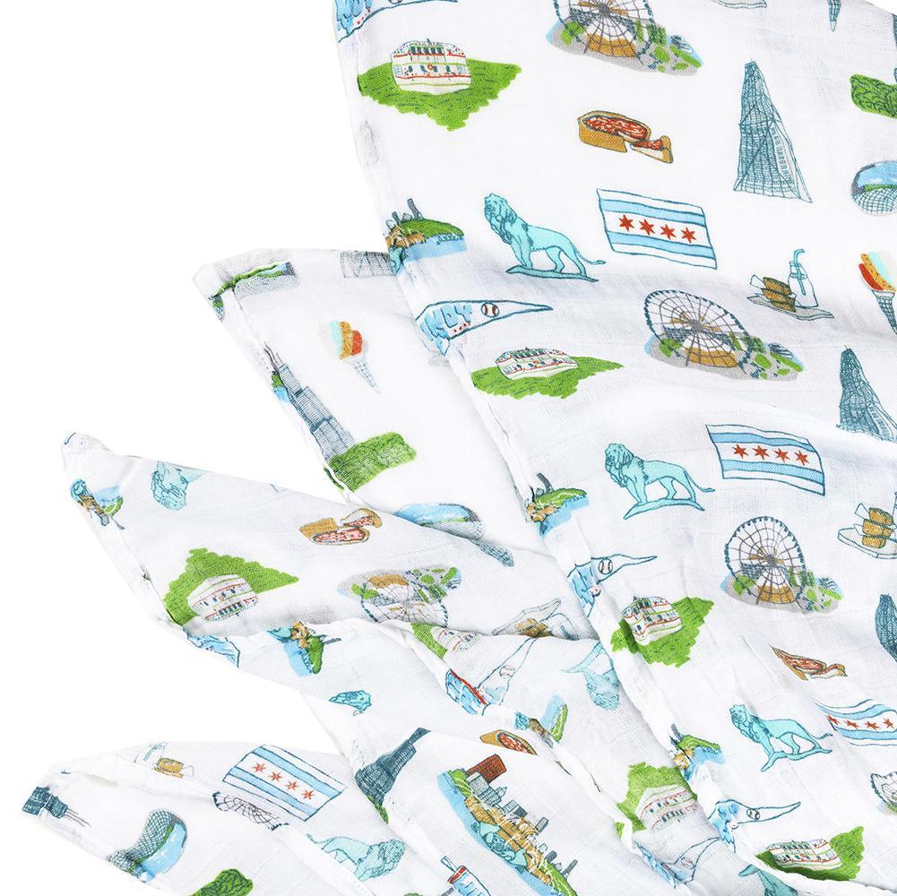 Chicago Baby Muslin Swaddle Blanket