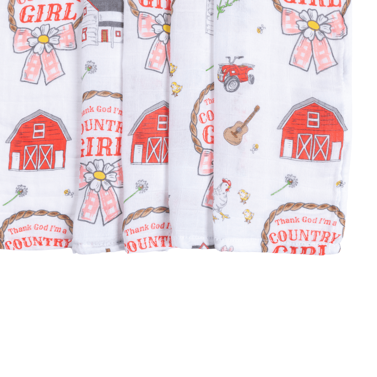 Country Girl Muslin Swaddle Receiving Blanket