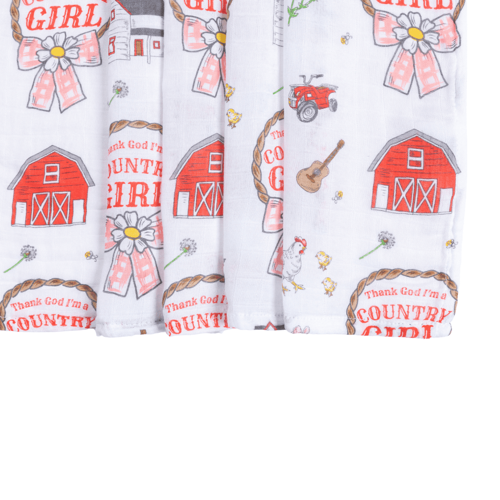 Country Girl Muslin Swaddle Receiving Blanket
