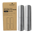 Stainless Steel Ice Packs for Lunch Bags and Coolers, 2 Pack Cylinder Shape