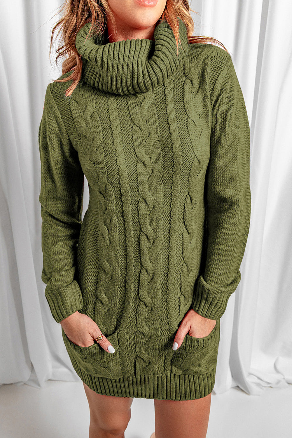 Isabella Cowl Cable Knit Sweater by Threaded Pear