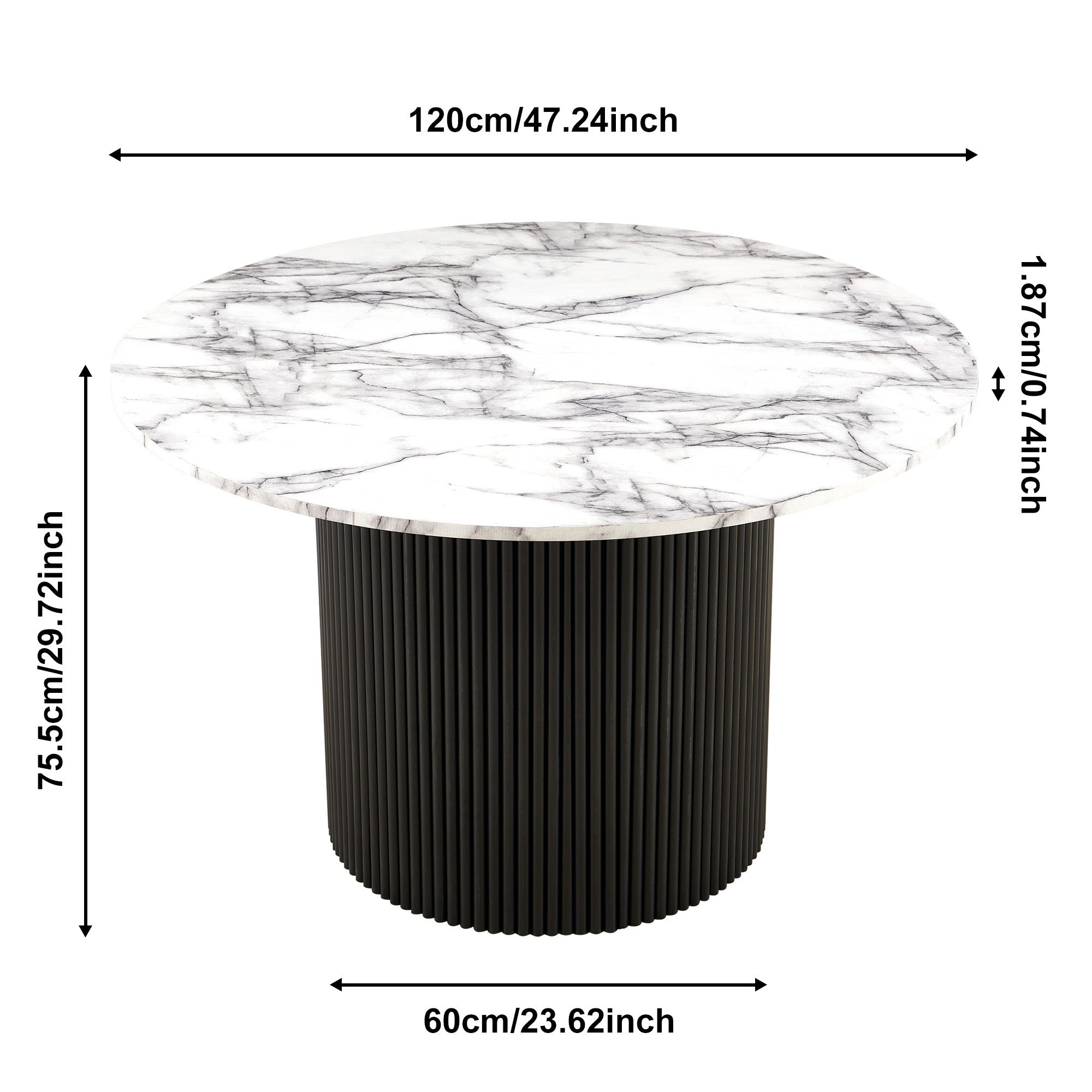 47 Inch Round Dining Table for 4