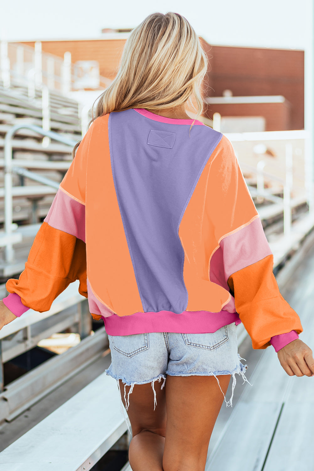 Aleia Exposed Stitching Oversize Top by Threaded Pear