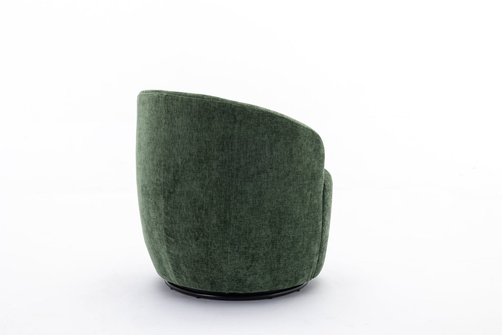 Swivel Accent Armchair  With Black Powder Coating Metal Ring