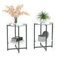 2-Piece Set Clear Tempered Glass Side Table.