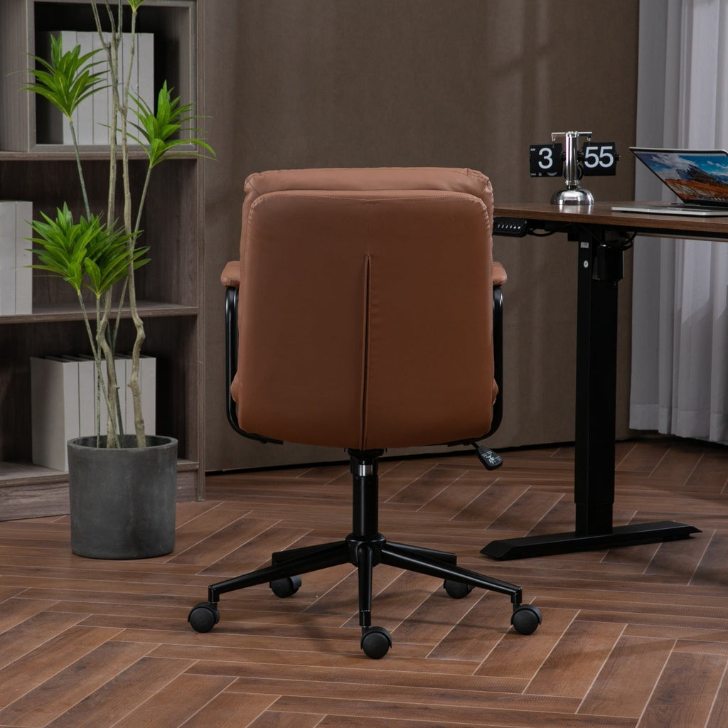 Mid Back PU Leather Home Office Chair