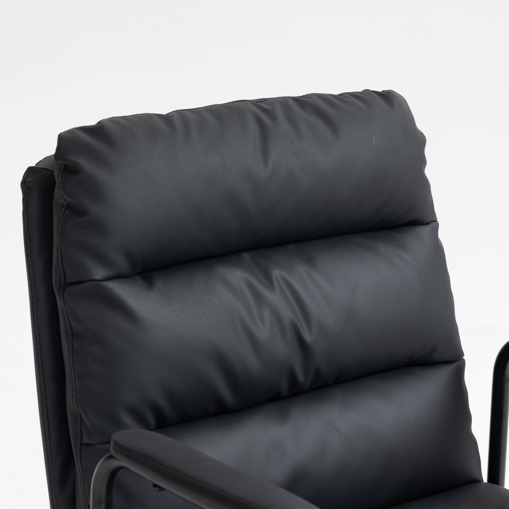 Mid Back Ergonomic PU Leather Rolling Swivel Chair