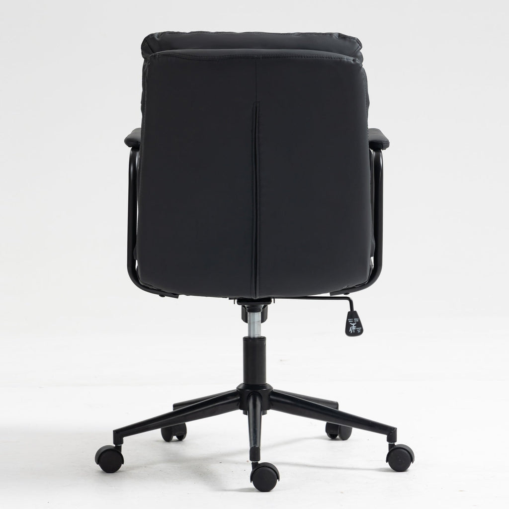 Mid Back Ergonomic PU Leather Rolling Swivel Chair