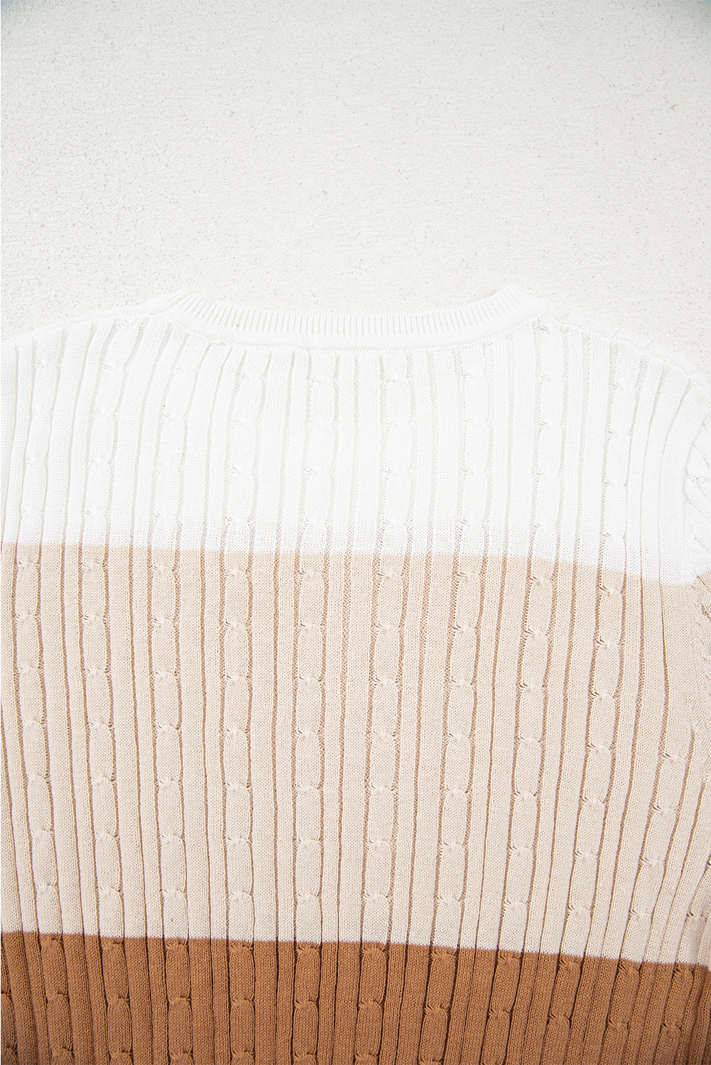 Madison Colorblock Cable Knit Sweater - Threaded Pear