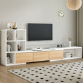 Extendable TV Stand With 3 Tier Bookshelves