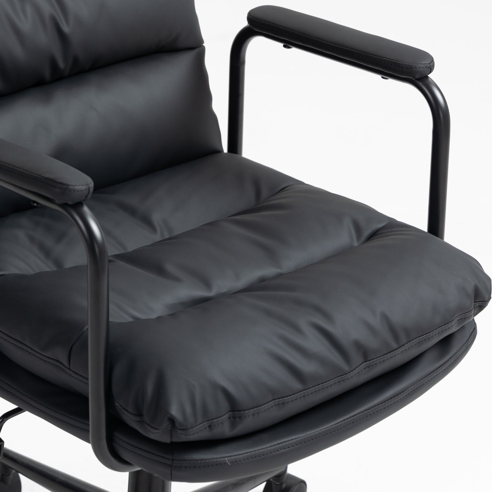 Mid Back Ergonomic PU Leather Rolling Swivel Chair