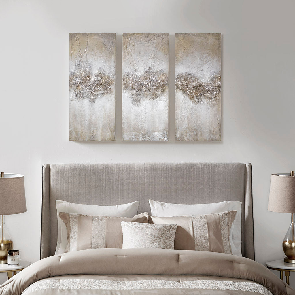 Heavily Embellished 3-Piece Canvas Wall Art Set