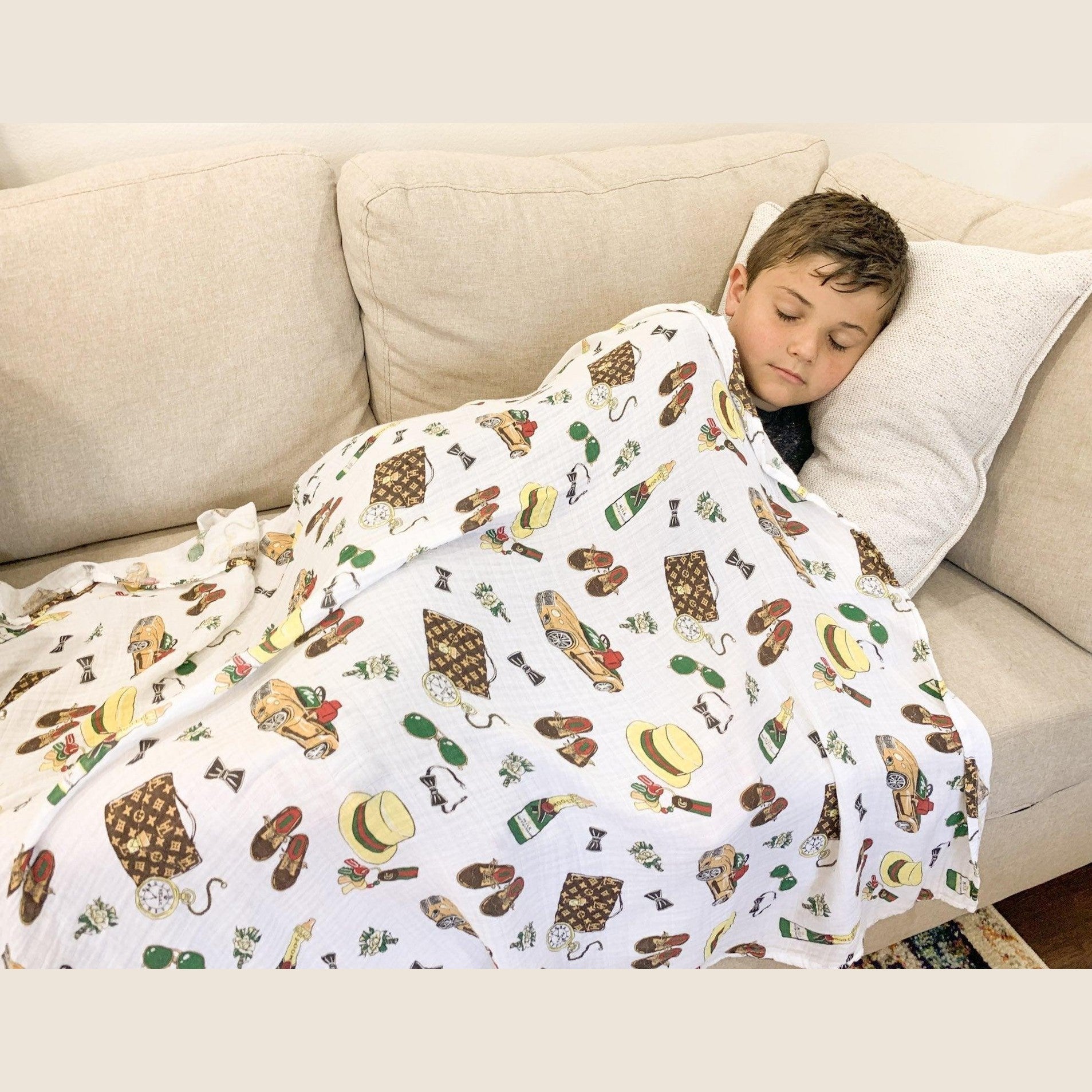 Dapper Napper Baby Muslin Swaddle Blanket