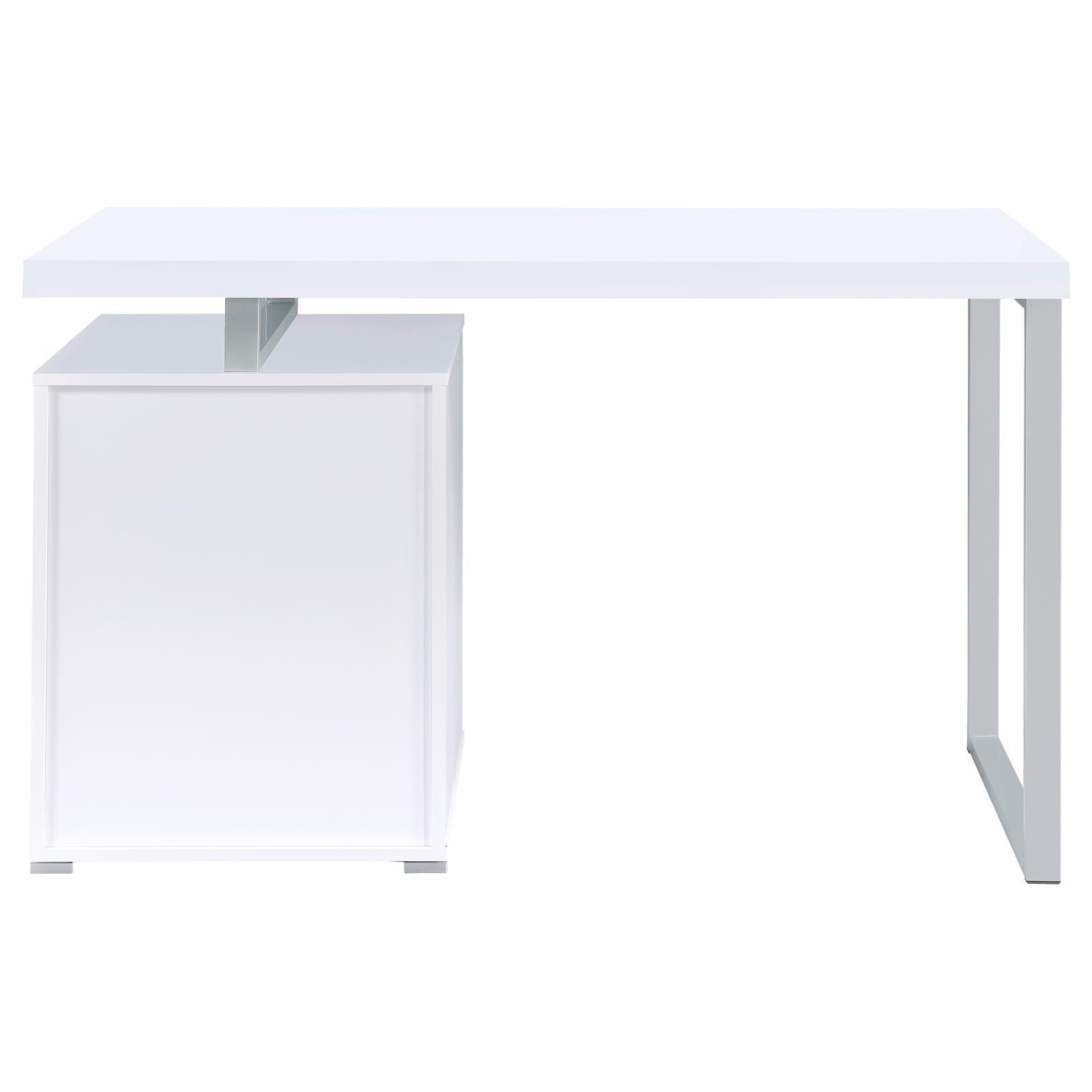 White 3-Drawer Reversible Office Desk