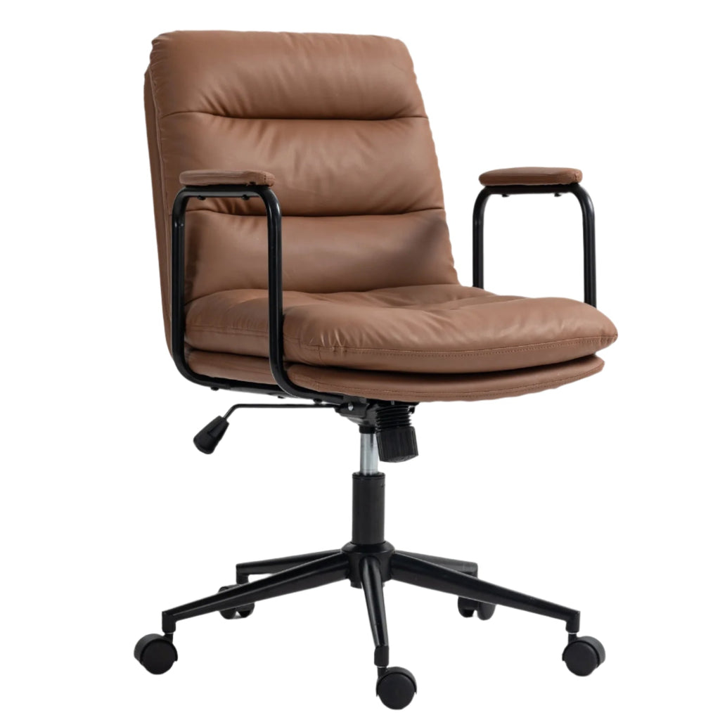 Mid Back PU Leather Home Office Chair