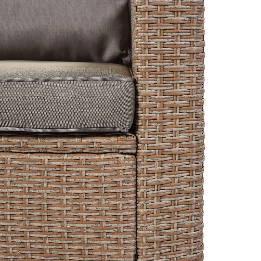 4-Piece Conversation Sofa Set With Beige Cushions