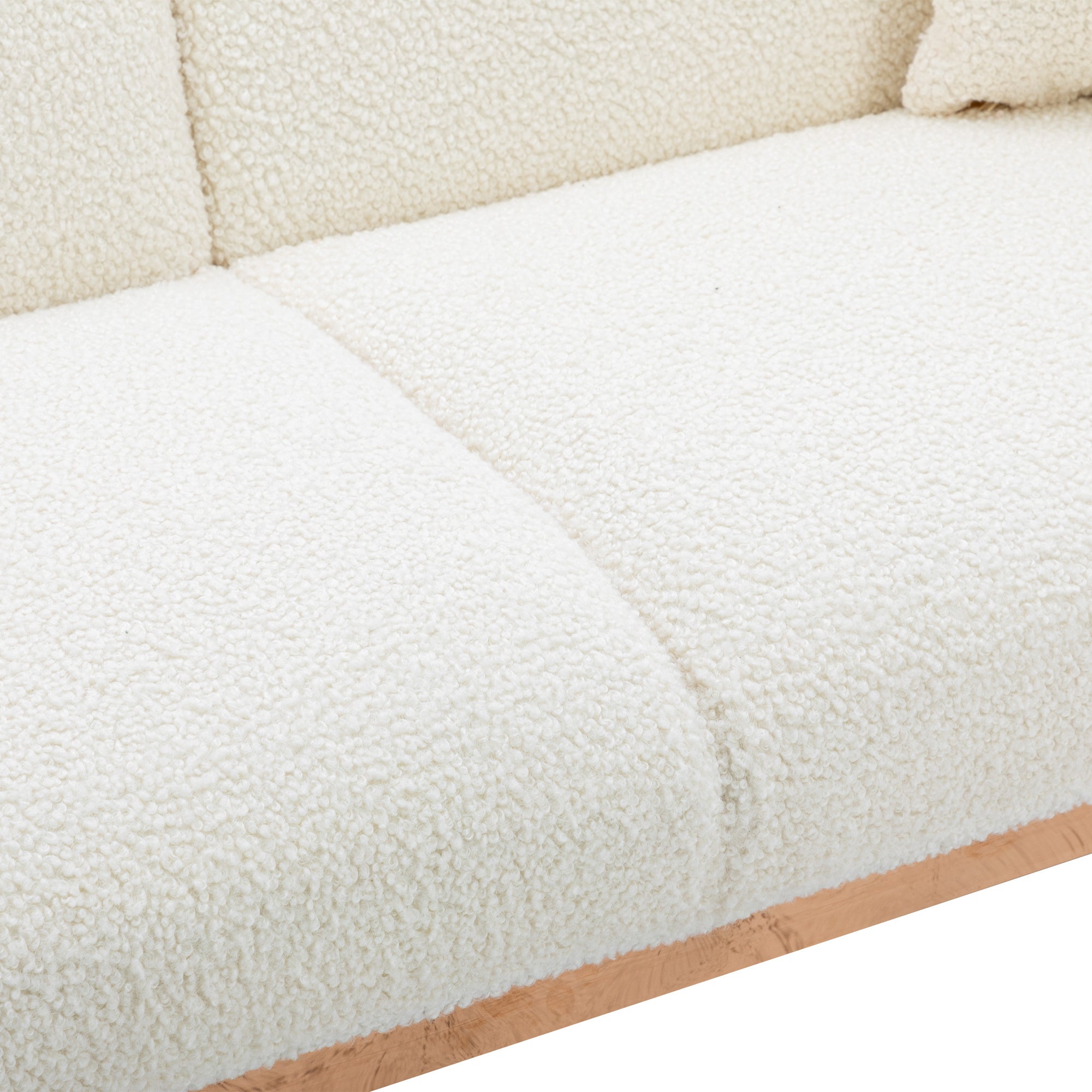 Velvet Accent Loveseat Sofa With Metal Feet