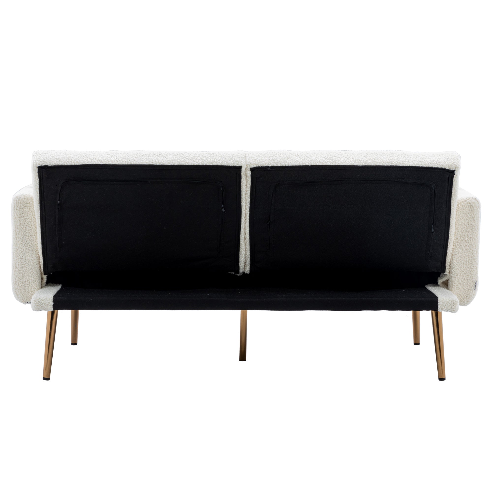 Velvet Accent Loveseat Sofa With Metal Feet