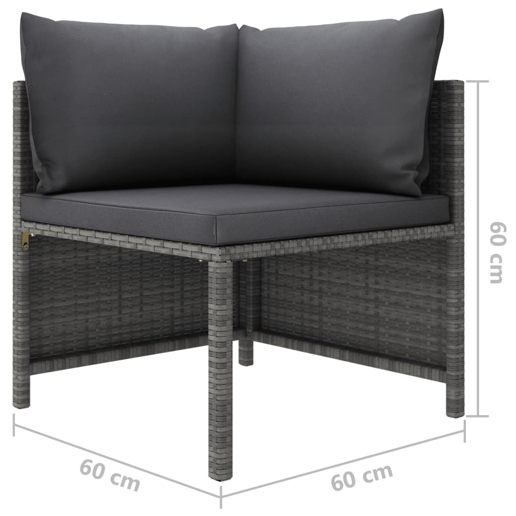 7 Piece Patio Lounge Set With Cushions Poly Rattan Gray
