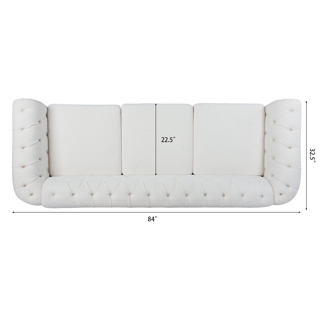 Rolled Arm Chesterfield 3 Seater Sofa