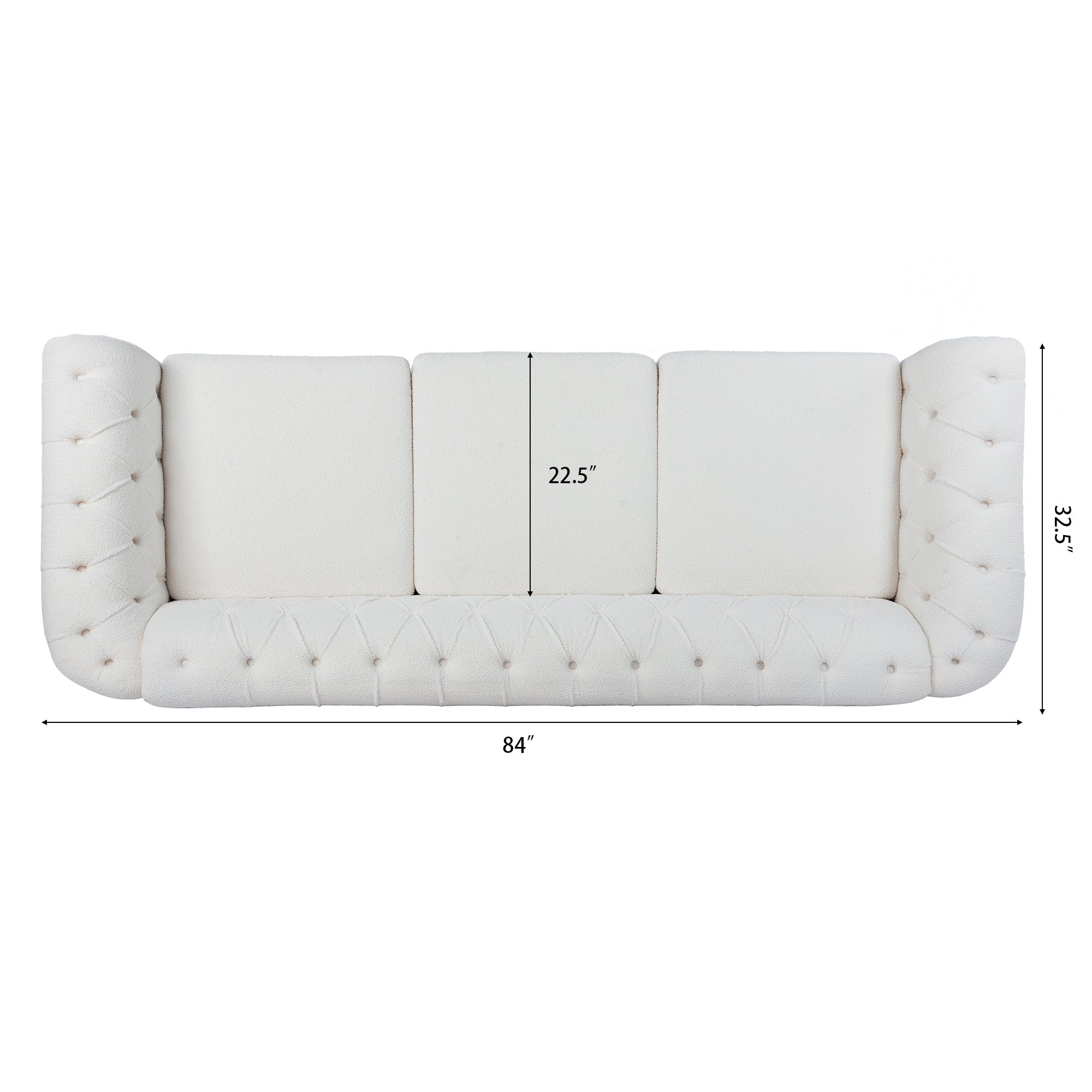 Rolled Arm Chesterfield 3 Seater Sofa