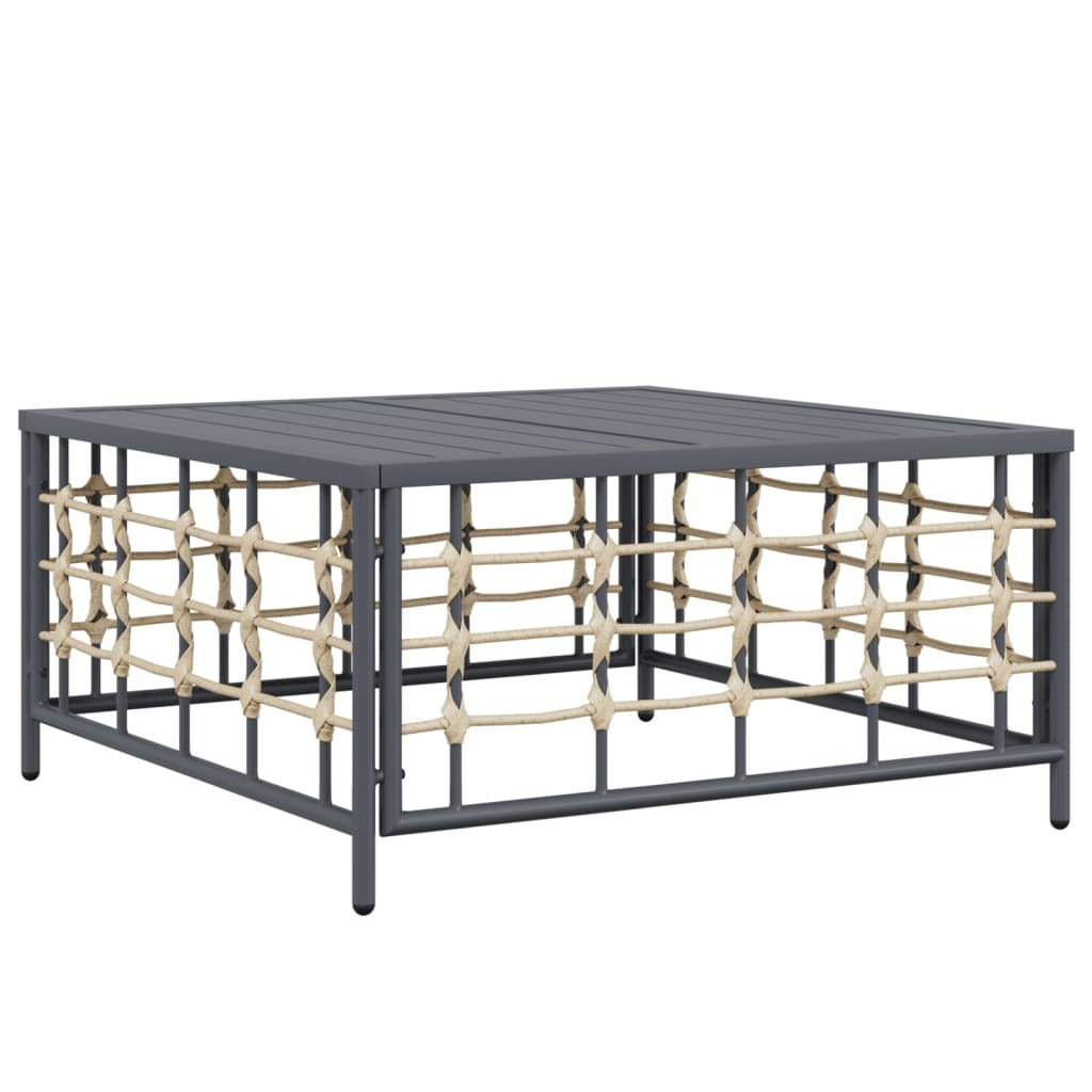 7 Piece Patio Lounge Set With Cushions Anthracite Poly Rattan