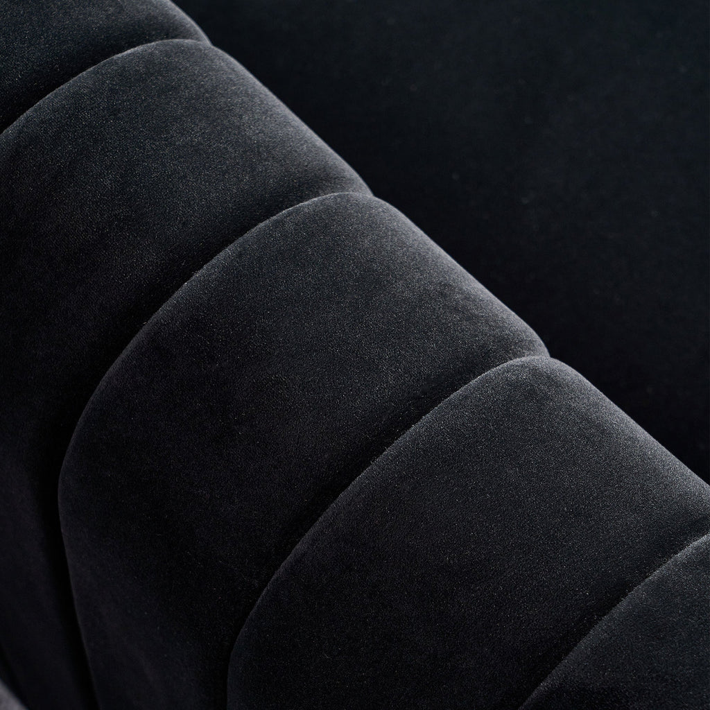 Modern Velvet Sofa in Black