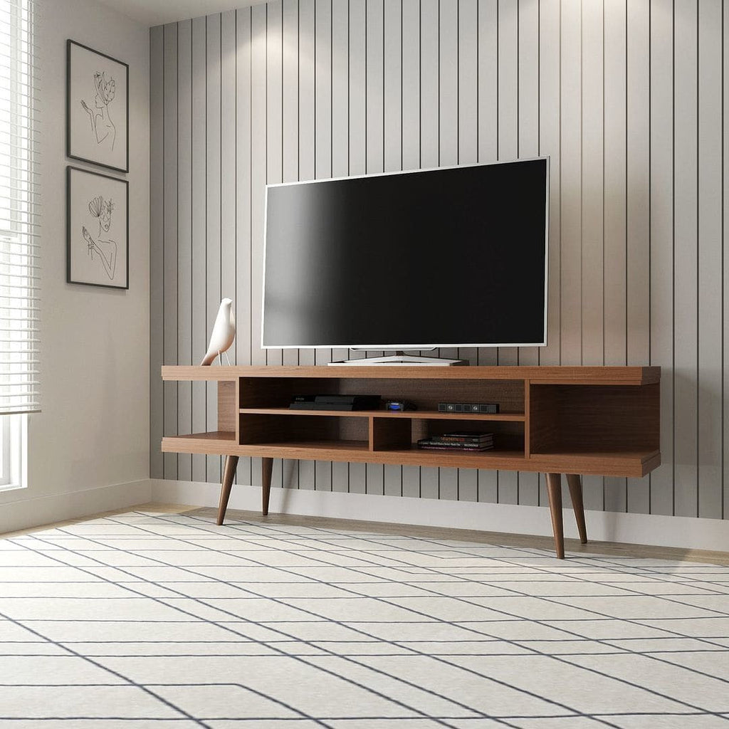 Manhattan Comfort Utopia 70" TV Stand With Splayed Wooden Legs