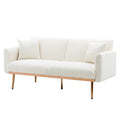 Velvet Accent Loveseat Sofa With Metal Feet