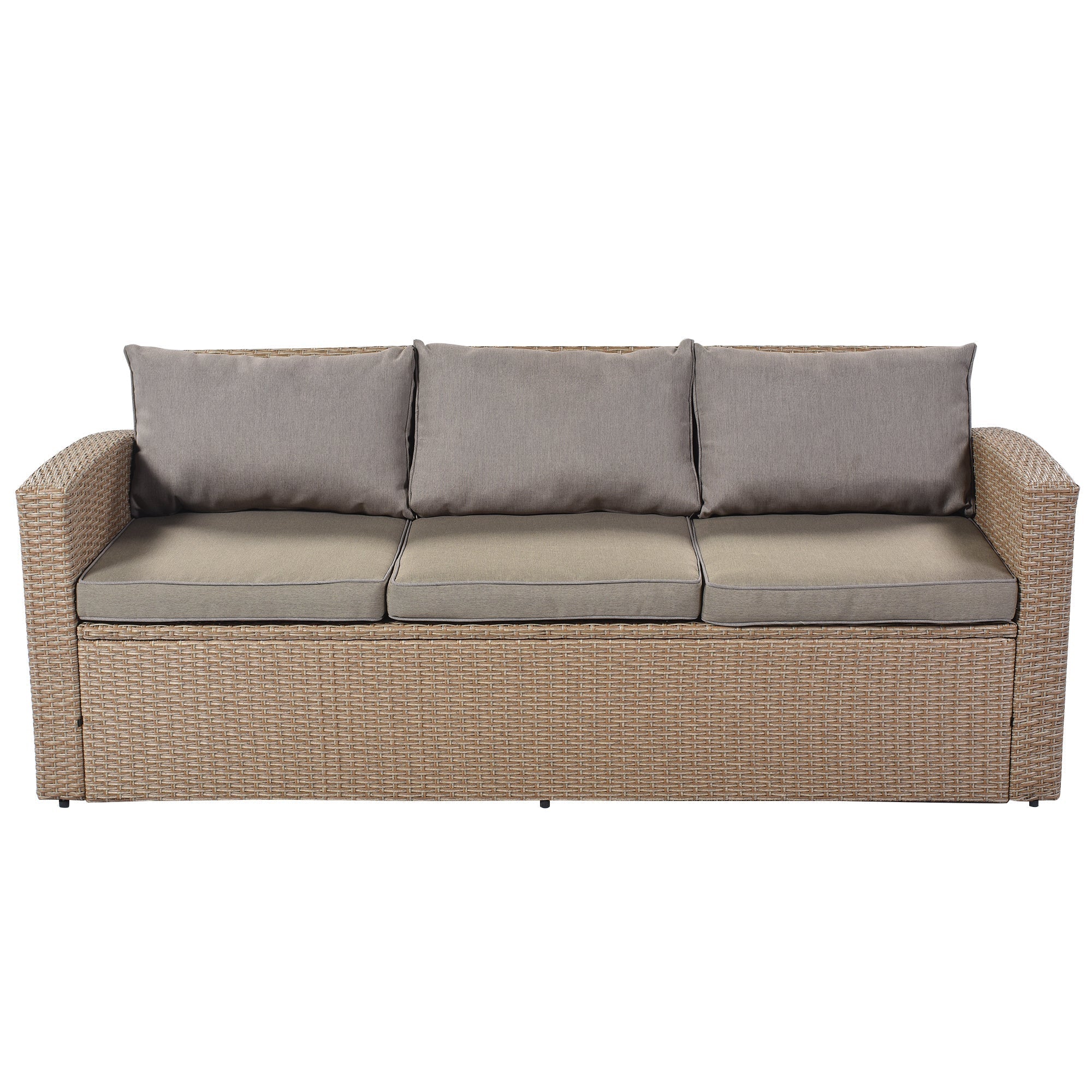 4-Piece Conversation Sofa Set With Beige Cushions