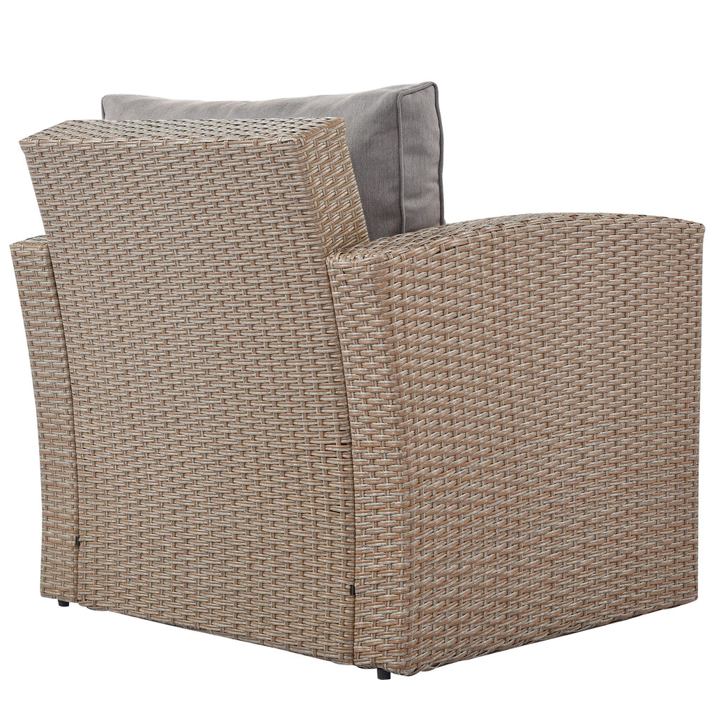 4-Piece Conversation Sofa Set With Beige Cushions