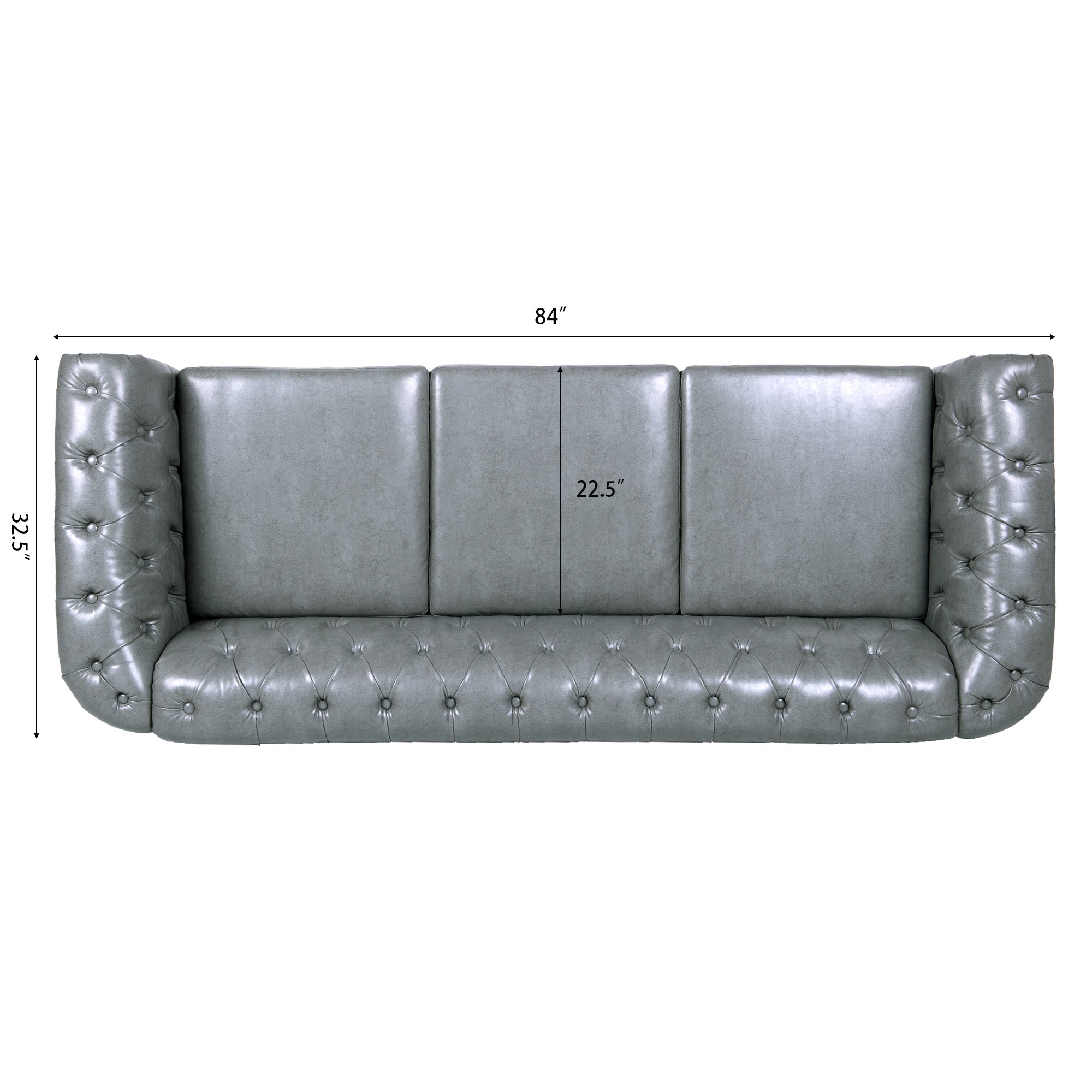 Rolled Arm Chesterfield 3 Seater Sofa