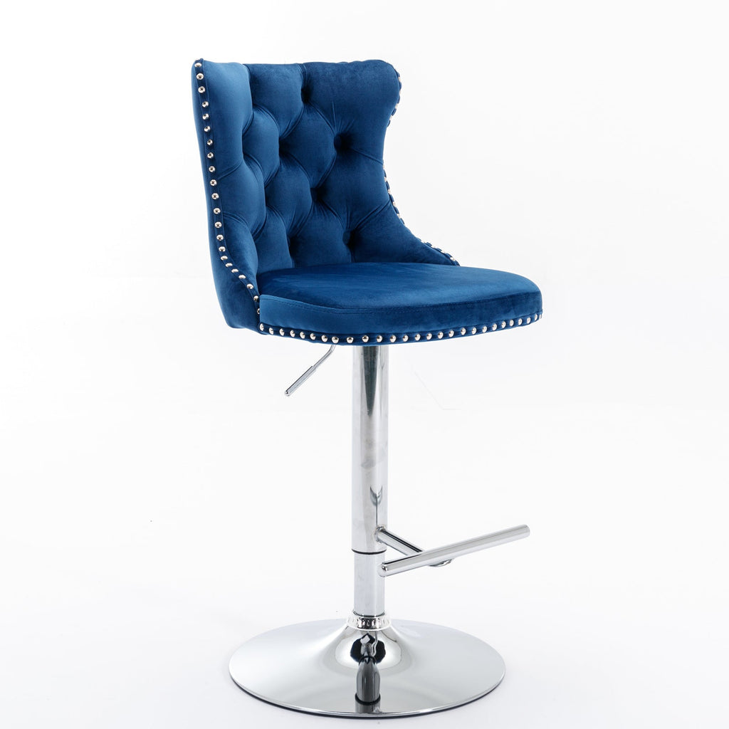 Set of 2  Swivel Velvet Barstools