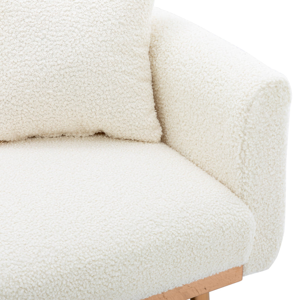 Velvet Accent Loveseat Sofa With Metal Feet