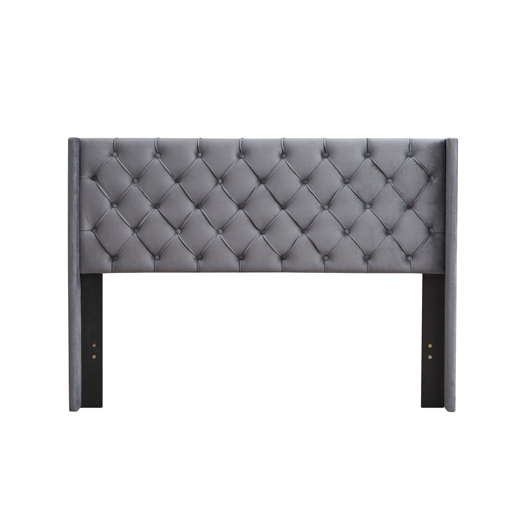 Upholstered Queen Bed With Wings Design