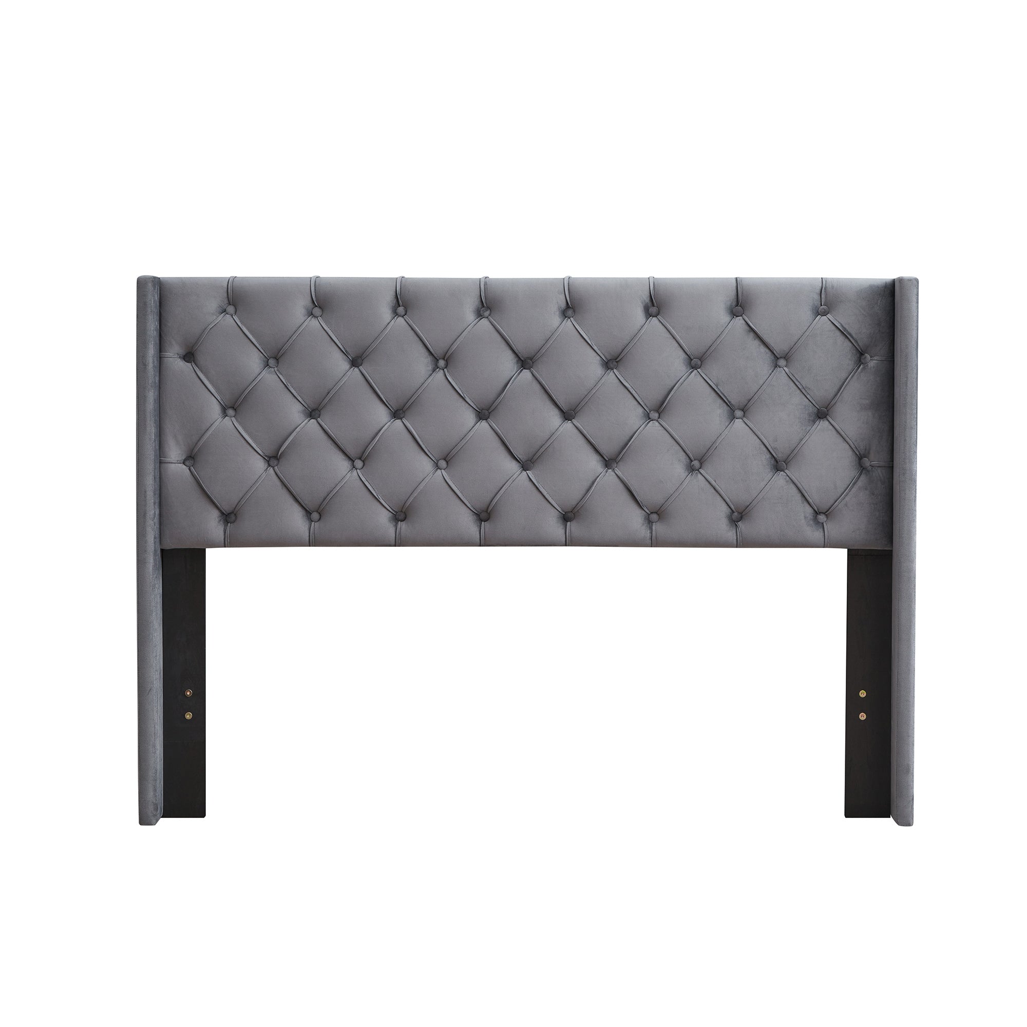 Upholstered Queen Bed With Wings Design